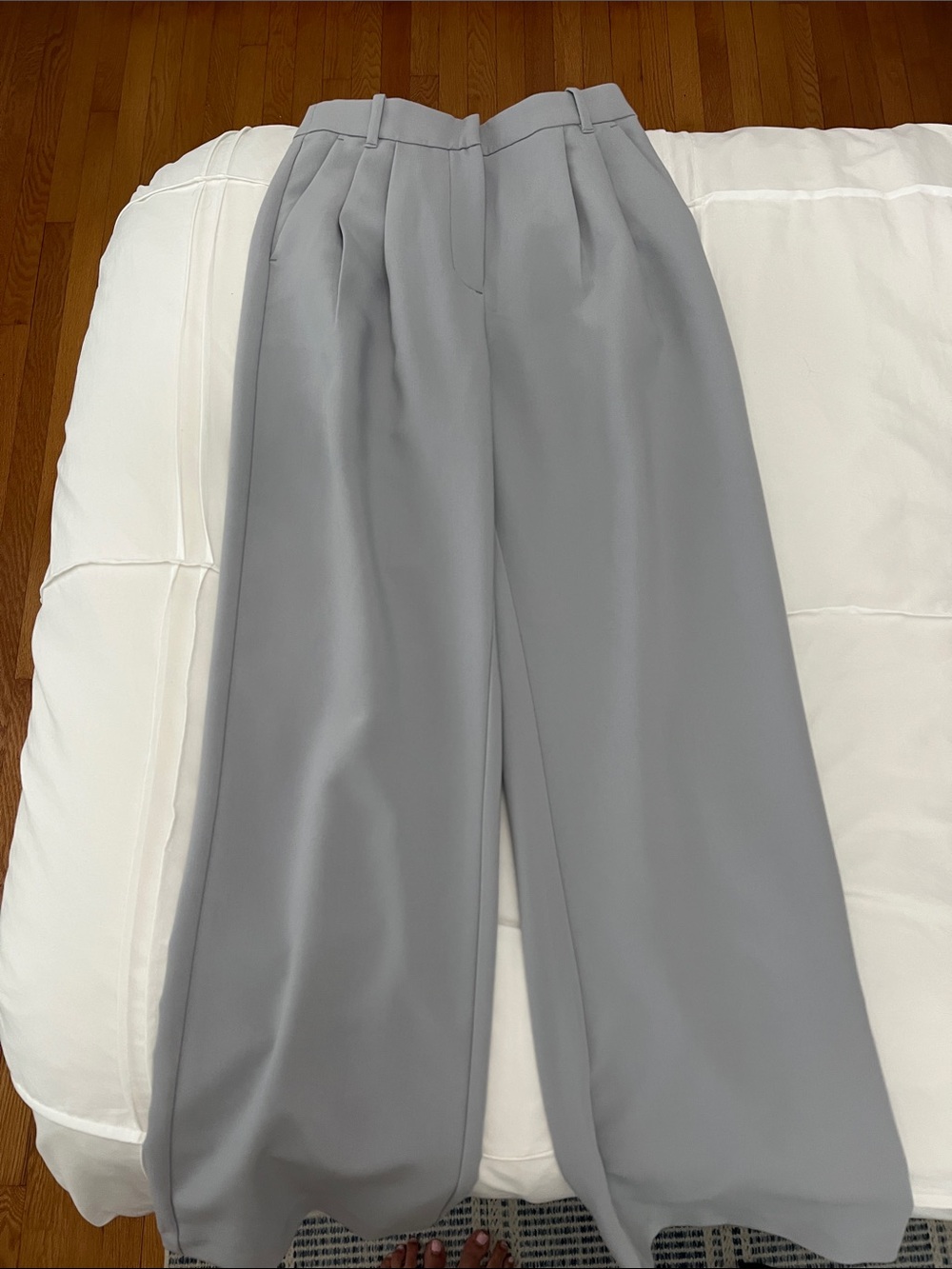 Abercrombie High-Waist Wide Leg Trousers - Light Gray